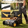 thumbnail image 4 of Push Lawn Sweeper, 26inch Leaf & Grass Collector, Heavy Duty Thickened Steel Durable to Use with Mesh Collection Hopper Bag, 4 of 9