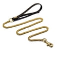 thumbnail image 4 of Dog Chain Leather Gold Dog Leather 4FT Stainless Steel 10mm Cuban Chain Dog Leather with Comfortable Handle, Suitable for Small, Medium and Large Dogs, 4 of 5