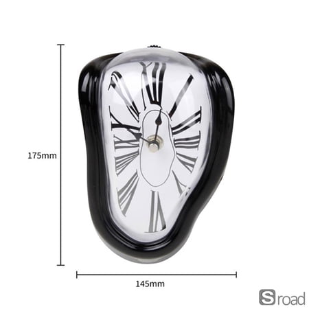 Modern Surrealist Melting Clock, Quiet Non-Ticking 3D Desk Shelf Decor, Creative Home Office Gift