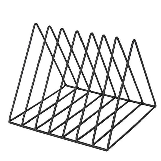 Estantería triangular de escritorio de hierro, organizador de libros de escritorio negro, librería moderna de escritorio