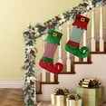 thumbnail image 5 of 22Inch Elf Christmas Stocking, 2 Pack Exquisite Plush Personalized Fireplace Joyful Red Green Hanging Stockings for Holiday Party Christmas Decorations and Xmas Gifts, 5 of 6