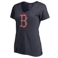 thumbnail image 2 of Women's Navy Boston Red Sox Static Logo V-Neck T-Shirt, 2 of 3