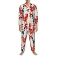 thumbnail image 4 of Bingfone Men'S Pajama Set 2 Piece Loungewear Pjs, Long Sleeve With Pajama Pants-Roosters, 4 of 9