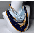 thumbnail image 2 of 100% Pure Mulberry Silk Small Square Scarves -21'' x 21''- Digital Printed Neckerchief –Women Men Lightweight Scarf, 2 of 3
