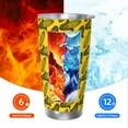 thumbnail image 6 of Daiia yellow Corn Printed 20oz Insulated Coffee Cup with Straw Topper, Fully Spill Proof Travel Coffee Mug, Stainless Steel Tumbler for Work Home Outdoor Car-Straw Three-piece Set, 6 of 8