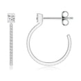 thumbnail image 2 of ANGARA Natural Princess & Diamond Hoop Earrings in 925 Sterling Silver for Women (Size-2.7mm| Color-H| Clarity-SI2) | April Birthstone, Anniversary, Jewelry Gift for Women | Natural Diamond Earrings, 2 of 8