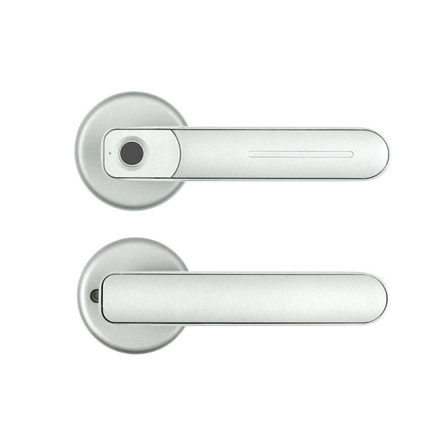 Door Lock, Black Fingerprint Electronic Smart Lock Dual Mode USB Rechargeable Door Lock Security Biometric Handle Lock for Apartment ,Easy to Install