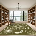 thumbnail image 2 of ODIKA 4'x6' Machine Washable Non-Slip Area Rug, Geometric Olive Green High Traffic Rug, Green, 1173868, 2 of 7