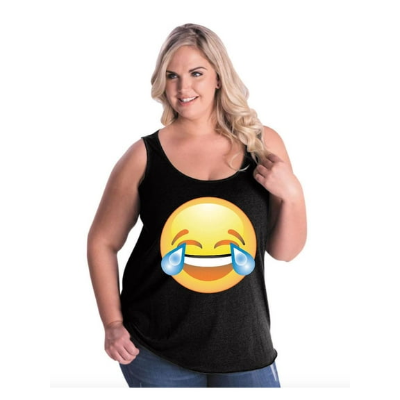 Normal is Boring - Women's Plus Size Tank Top, up to Size 28 - Emoji Laughing Tears