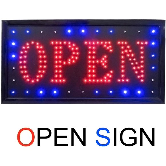 GreenLife® Open Sign LED Open Sign Electronic Billboar Bright Advertising Board Flashing Window Display Sign with Motion