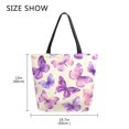 thumbnail image 5 of Large Canvas Bag 13.5x5.1x15 Inch Canvas Bag Shopping Canvas Bag Suitable For Outing Shopping Travel Out Of Large Capacity Storage Purple Beautiful Butterfly, 5 of 9