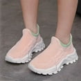thumbnail image 2 of HBFAGFB Girls Sneakers Spring and Autumn Knitted Mesh Running Breathable Slip on Shoes Pink Size 37, 2 of 4