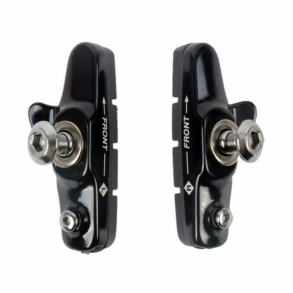 Masteelf 1 Pair Road Bike Brake Pads Aluminium Alloy Mountain- Brake Blocks Shoes Noise Skid Replacement Brake Cushion for Mountain BMX Bikes Black