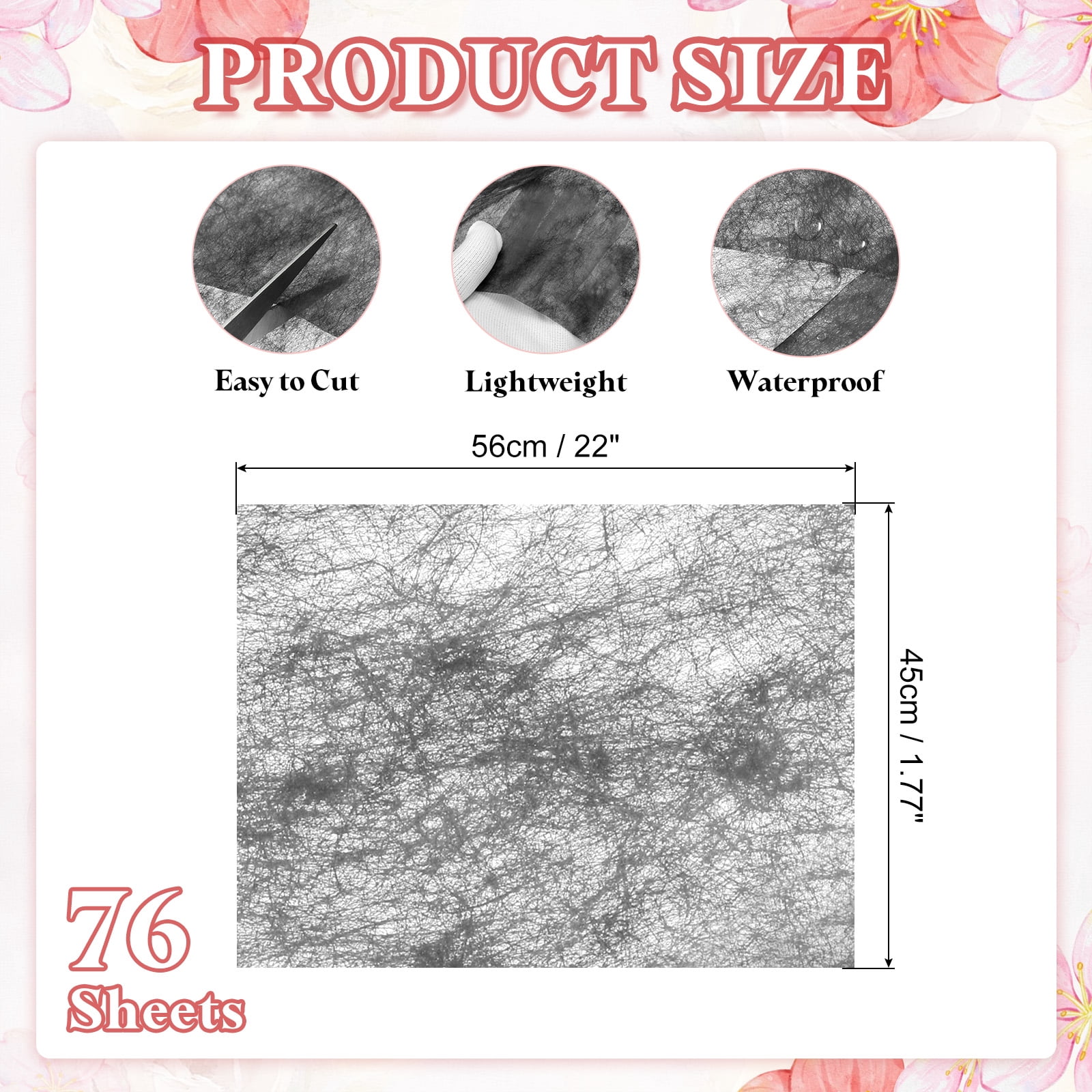 Uxcell 76Sheets Flower Wrapping Paper, 22"x17.7" Cotton Wrapping Flower Tissue Paper Floral Bouquet Wraps for Florist Packaging Arrangement Supplies Gift Packaging, Black