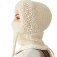 thumbnail image 5 of 3 In 1 Beanie Hat With Scarf And Mask,3 In 1 Winter Hat For Women,Windproof Fleece Thickened Keep Warm Hats,Women Skull Beanie Hat Neck Circle Scarf Ski Snow Winter Knit Fleece Cap Cold Weather, 5 of 5