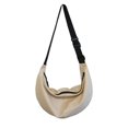 thumbnail image 1 of Men Backpack Crescent Shape Zipper Closure High Capacity Solid Color Adjustable Strap Daily Storage Unisex Travel Outdoor Men Messenger Bag Student Supply, 1 of 11