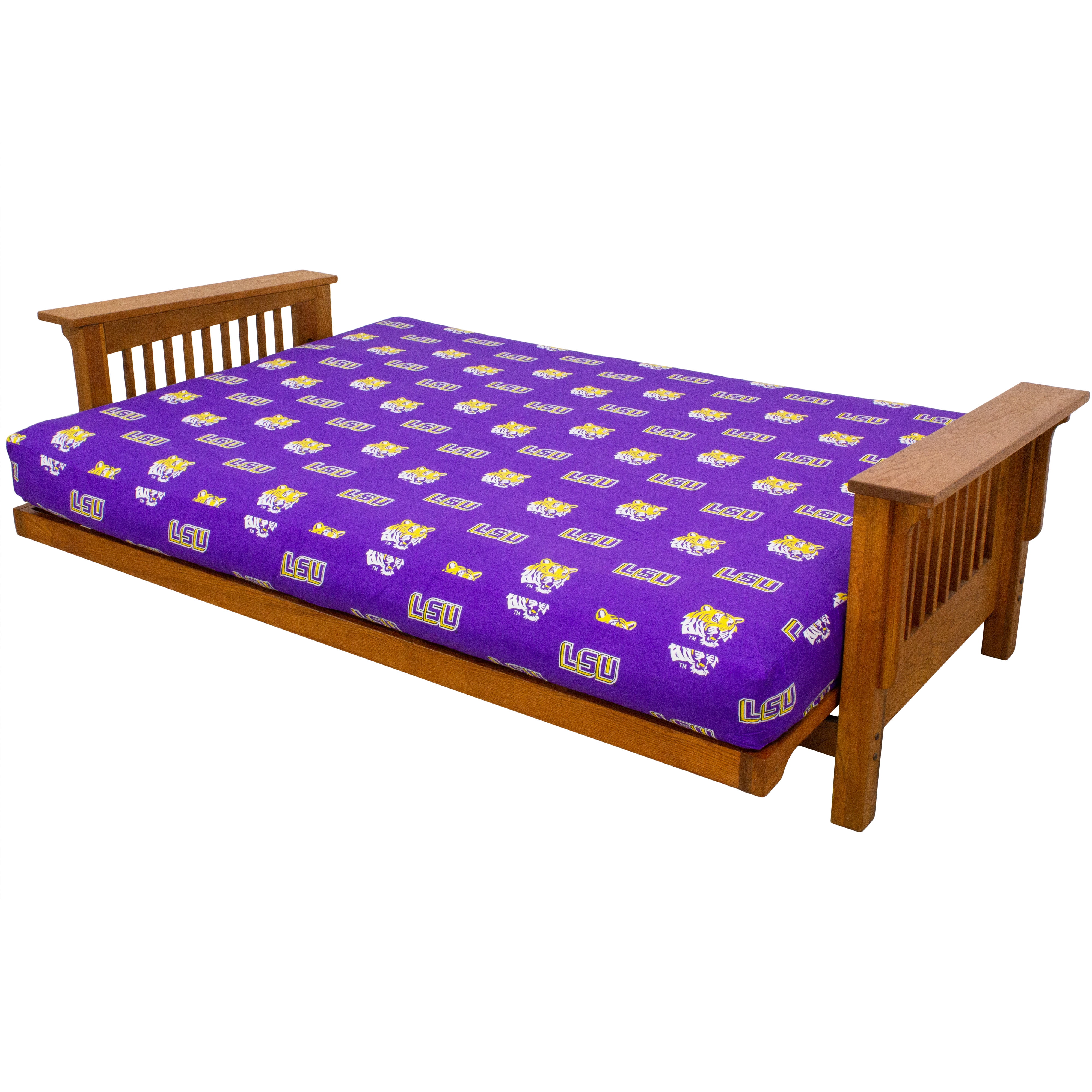 LSU Tigers Futon Cover - Full size fits 6 and 8 inch mats