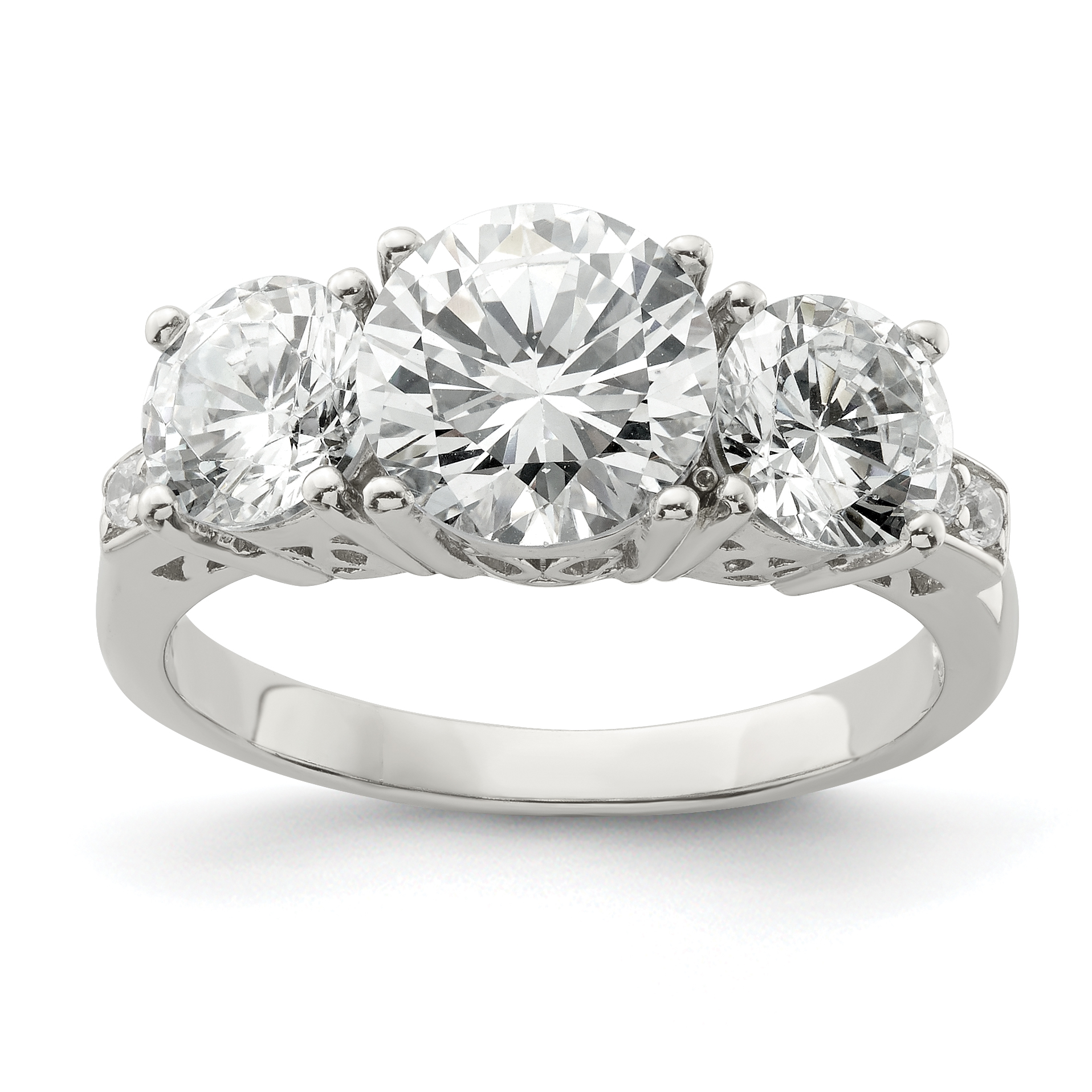 Triplet Cubic Zirconia Stone Ring
