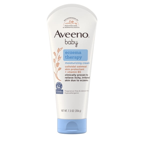 Aveeno Baby Eczema Therapy Moisturizing Body Lotion Cream, Natural Oatmeal, 7.3 oz