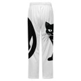 thumbnail image 6 of Black Cat Silhouette Design Winter Female Pants Flannel High Waist Women Pants Lady Warm Straight Leg Plush Trousers, 6 of 7