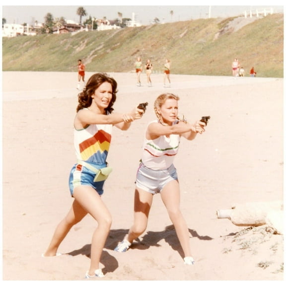 Charlie's Angels 24X36 Classic Hollywood Poster Jaclyn Smith Cheryl Ladd Pose Action Poses On Beach