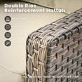 thumbnail image 6 of Vcatnet 6 Pieces Outdoor Patio Furniture Sets High Back All-Weather Wicker Patio Conversation Set with Ottomans & Solar Light Coffee Table, Beige, 6 of 10