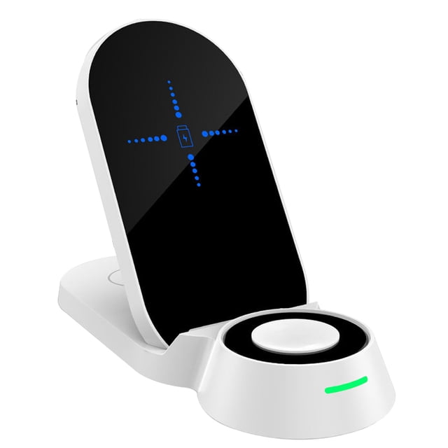 3 in 1 Foldable Wireless Charging Station, Compatible with Mobile Phone/Apple Watch/Bluetooth Headset Multi-Functional 15W QI Wireless Fast Charger