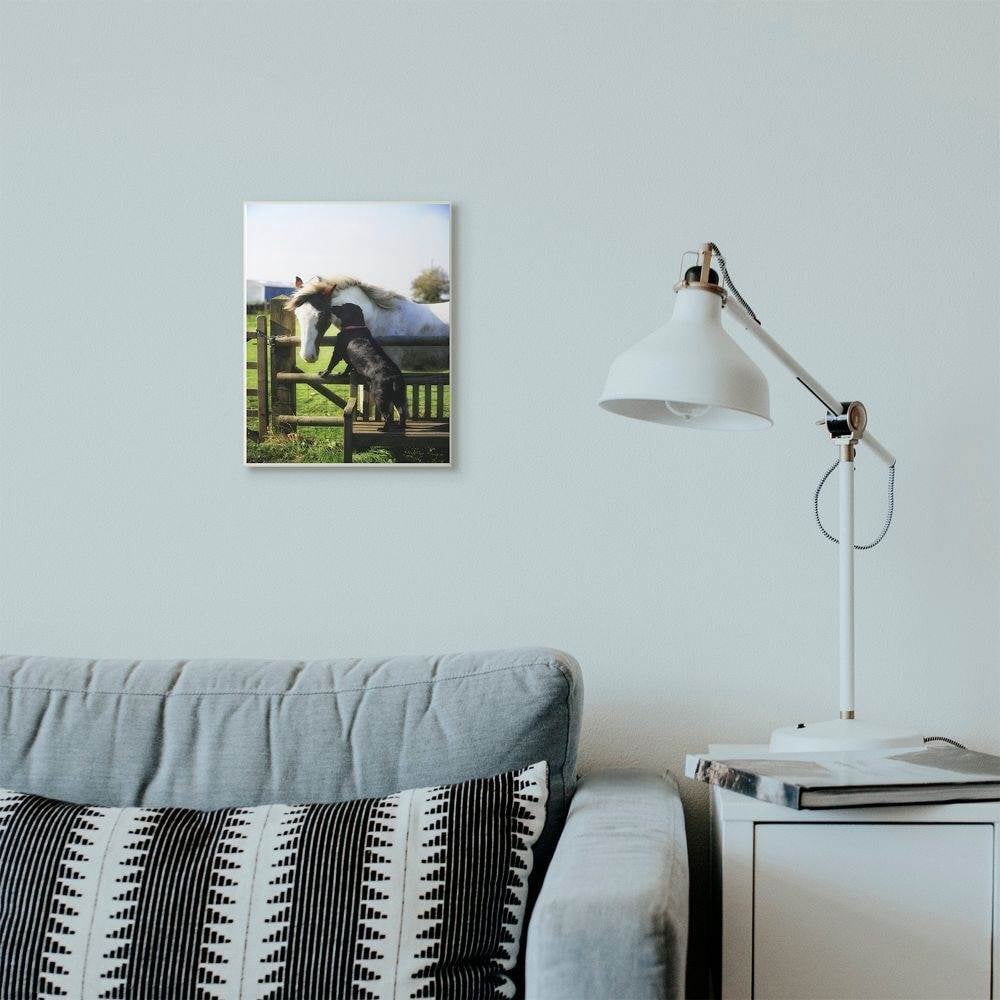 Stupell Industries Colorful Farm Horse and Dog Animal Photo Wall Plaque Art by Villager Jim