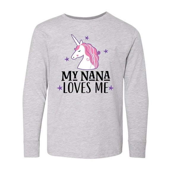 Inktastic My Nana Loves Me Unicorn Long Sleeve Youth T-Shirt