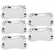 thumbnail image 1 of Juego de platos rectangulares de acero inoxidable con borde de encaje elegante - 5 piezas, 1 of 10
