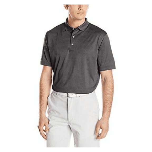 Callaway Men's Golf Jacquard Short Sleeve Polo Shirt, Black, Large
