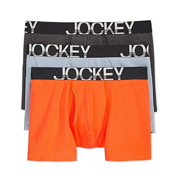 Jockey - Jockey Men's 3 Pack Active Cotton Stretch Boxer Brief (Orange ...