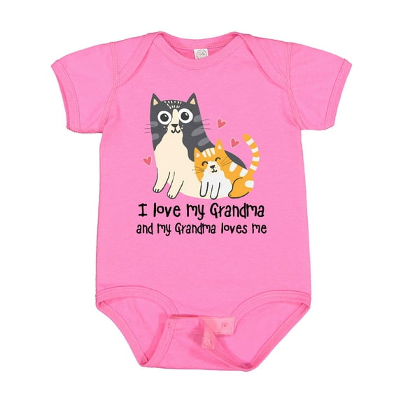Inktastic I Love My Grandma Loves Me Cat Boys or Girls Baby Bodysuit