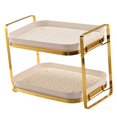 thumbnail image 4 of Estante de almacenamiento de 2 niveles, organizador de maquillaje para encimera, estante para , contenedor, taza, estante de secado, soporte para Blanco Macarena Estante de baño, 4 of 6