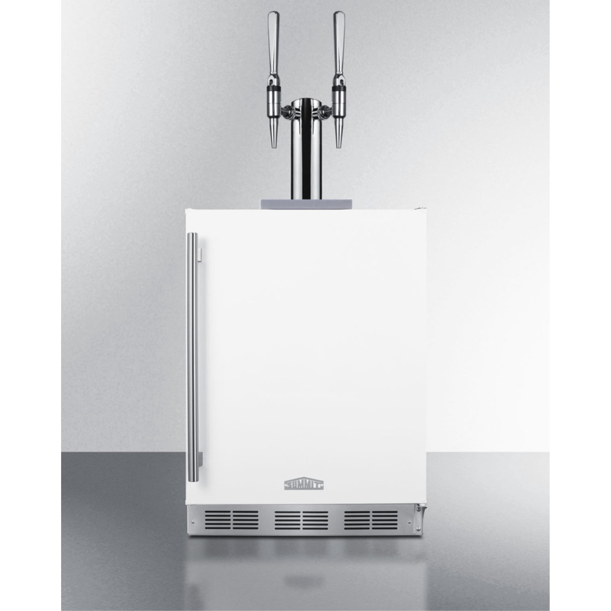 Summit 24-Inch ADA Compliant Outdoor Rated Double Tap Nitro-Infused Coffee Dispenser / Kegerator - SBC58WHBIADANCFTWIN