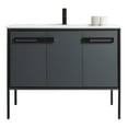 thumbnail image 2 of Fine Fixtures  Oakville Bathroom Vanity  with White Ceramic Sink Onix Grey - Black Hardware 42 Inch, 2 of 8