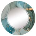 thumbnail image 3 of DESIGN ART Designart 'Turquoise Gold Infused Marble' Printed Modern Wall Mirror 32in.x32in., 3 of 5
