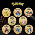 thumbnail image 2 of Gold Coins Metal Mewtwo Coins Anime Commemorative Coin Charizard Pikachu Golden Cards Round Metal Coin Toys, 2 of 5