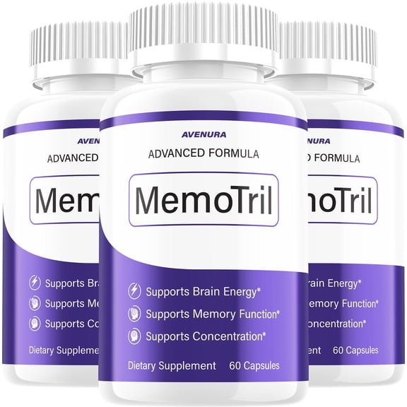 Memotril Capsules – Memotril Natural Blend Memory Focus Support Supplement, 3 Pack, 180 Capsules