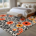 thumbnail image 4 of 5'x8' Area Rugs, Orange Spring Floral Indoor Outdoor Area Rug for Living Room Bedroom, Black Botanical Leaf Summer Washable Bathroom Rugs Kitchen Floor Carpet Mats Home Decor Aesthetic, 4 of 8
