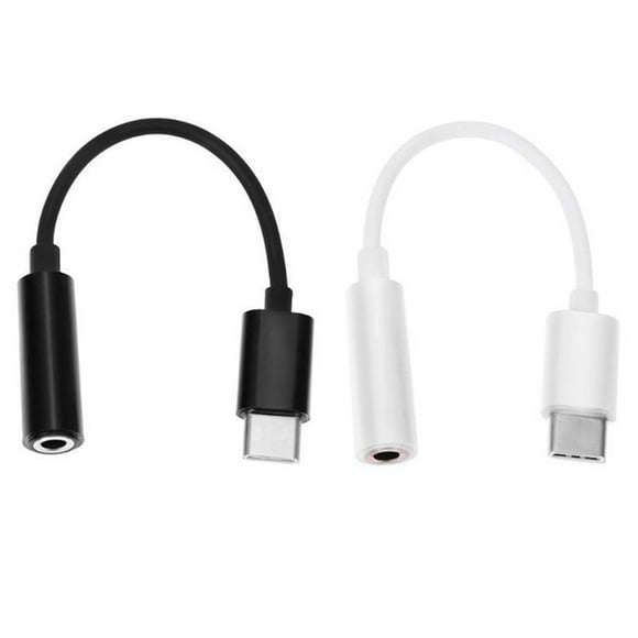 USB C to 3.5mm Audio Adapter Type C Female Headphone Jack Adapter Hi-Res DAC Cable for Samsung S21 Note 20 Ultra S20 FE Sony XZ2 XZ3 Google Pixel 5 4 3XL(Black+White)