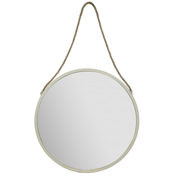 Wall Mirror, Danya B Round Mirror With Hanging Rope In Gold