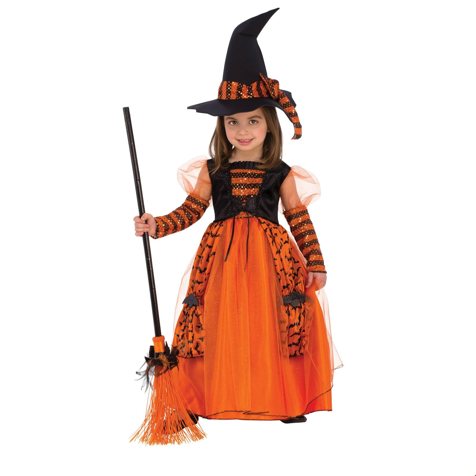 If the Broom Fits Ride it Witch Halloween Design in Orange Glitter Vinyl and Clear rhinestone accents