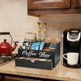 thumbnail image 2 of Wooden Coffee Bar Organizer - Countertop Station With Drawer, Pods Holder & Storage Basket, Coffee Station Organizer for Counter, Wood Coffee Pods Holder Storage Basket, 2 of 9