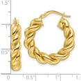 thumbnail image 4 of 10K Yellow Gold 10Ky Polished 5.3Mm Hollow Twisted Round Hoop Earrings (Width 5.3) - Jbsp, 4 of 5