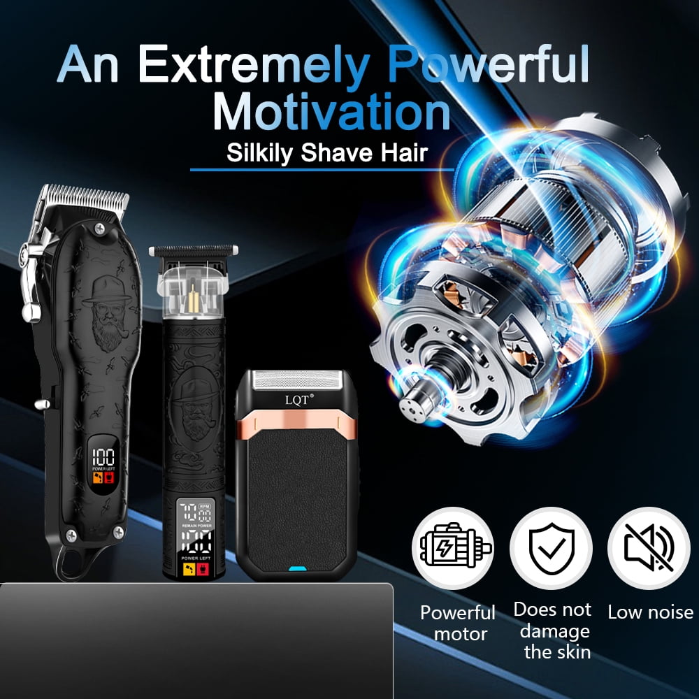 LQT Cordless Hair Clipper , USB charging, Hair Clipper with LCD display screen,Multi-purpose shaver, sufficient battery life, suitable for home and professional hair salons, exquisite gifts