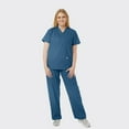 thumbnail image 2 of SPECTRUM UNIFORMS Scrub Tops Medical Unisex V-Neck Yoga Soft Fabric Medical Professionals Hospital and Lab Workwear Nurse Top Caribbean Blue, 2 of 5