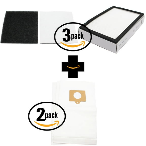 6 Replacement Kenmore 11620712007 Vacuum Bags, 3 HEPA Filter & 3 Foam Filter - Compatible Kenmore 50558, 5055, 50557, Type C Vacuum Bags; 86880, KC38KBRMZ000, EF-2 Filter & 20-86883, CF-1 Filter