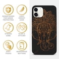 thumbnail image 4 of Case Yard Wooden Case for iPhone-11 Soft TPU Silicone cover Slim Fit Shockproof Wood Protective Phone Cover for Girls Boys Men and Women Supports Wireless Charging Elephant with Crown Design, 4 of 7