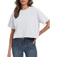 thumbnail image 5 of Women’s Short Sleeve Soft Boxy Crewneck Casual Active Workout Yoga Running Tee T Shirts, 5 of 5